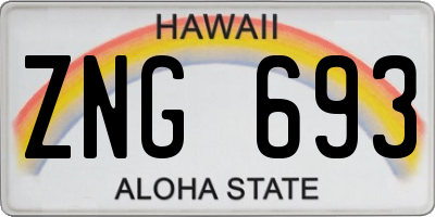 HI license plate ZNG693