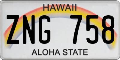 HI license plate ZNG758