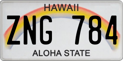 HI license plate ZNG784
