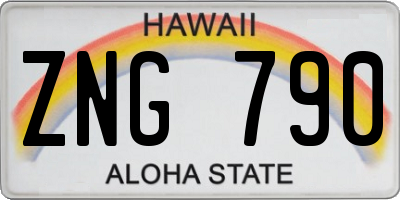 HI license plate ZNG790
