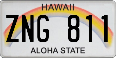 HI license plate ZNG811