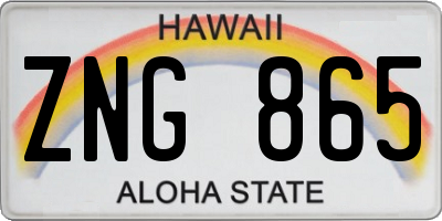 HI license plate ZNG865