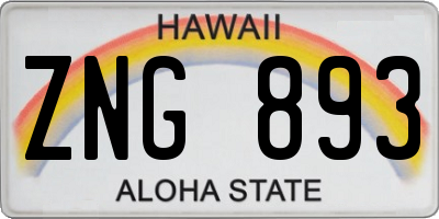 HI license plate ZNG893