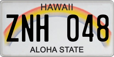HI license plate ZNH048