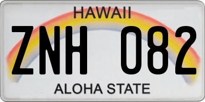 HI license plate ZNH082