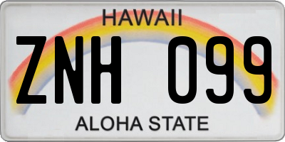 HI license plate ZNH099
