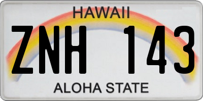 HI license plate ZNH143