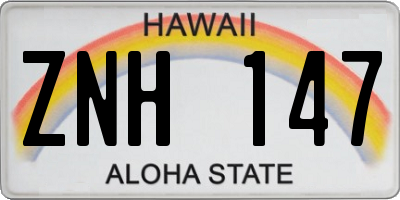 HI license plate ZNH147