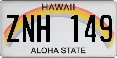 HI license plate ZNH149