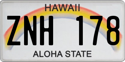HI license plate ZNH178
