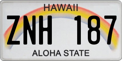HI license plate ZNH187