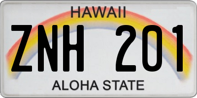 HI license plate ZNH201
