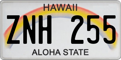 HI license plate ZNH255
