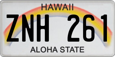 HI license plate ZNH261