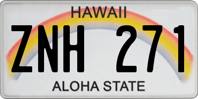 HI license plate ZNH271