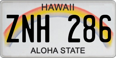 HI license plate ZNH286