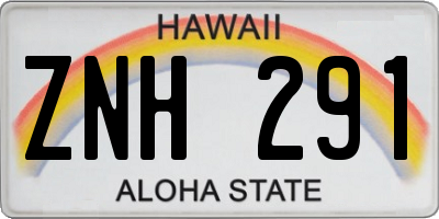HI license plate ZNH291