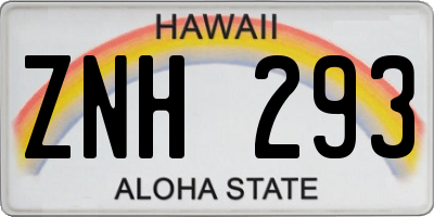HI license plate ZNH293