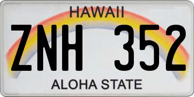 HI license plate ZNH352