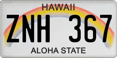 HI license plate ZNH367