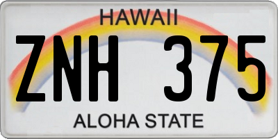 HI license plate ZNH375