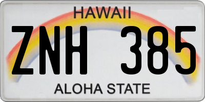 HI license plate ZNH385