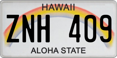 HI license plate ZNH409