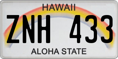 HI license plate ZNH433