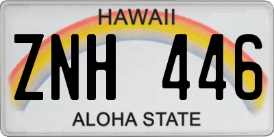 HI license plate ZNH446