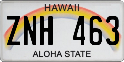 HI license plate ZNH463