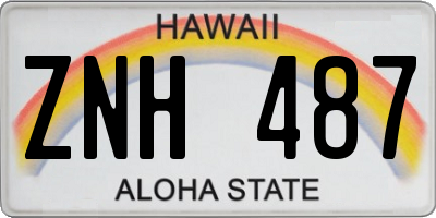 HI license plate ZNH487