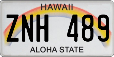 HI license plate ZNH489