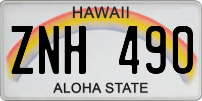 HI license plate ZNH490