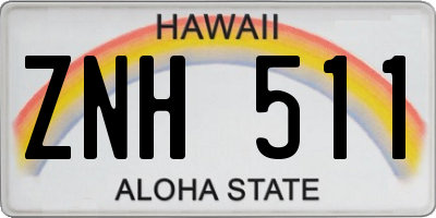 HI license plate ZNH511