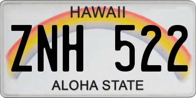 HI license plate ZNH522