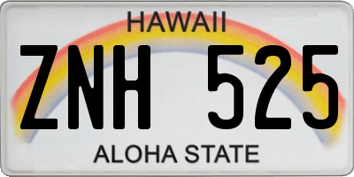 HI license plate ZNH525