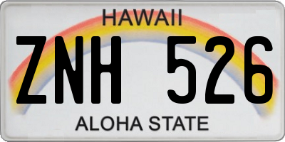 HI license plate ZNH526