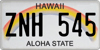 HI license plate ZNH545