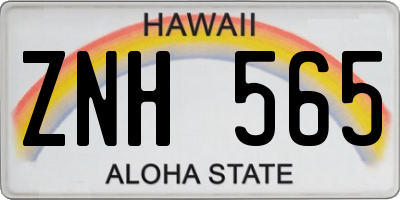 HI license plate ZNH565