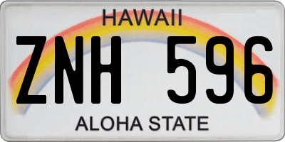 HI license plate ZNH596