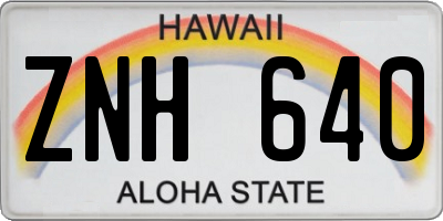 HI license plate ZNH640