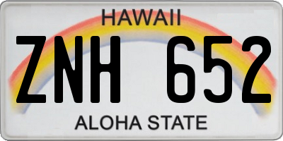 HI license plate ZNH652