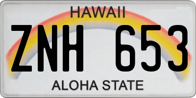 HI license plate ZNH653