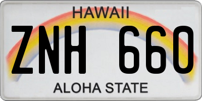 HI license plate ZNH660