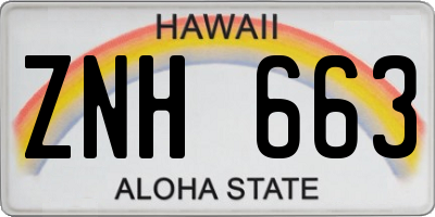 HI license plate ZNH663