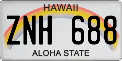 HI license plate ZNH688