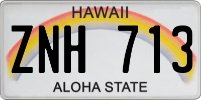 HI license plate ZNH713