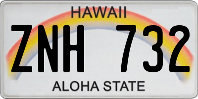 HI license plate ZNH732