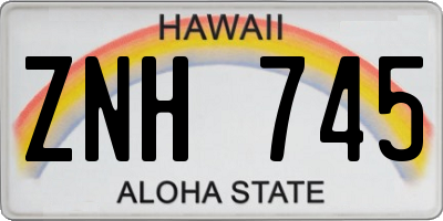 HI license plate ZNH745