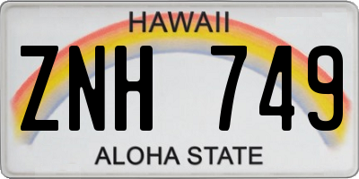 HI license plate ZNH749